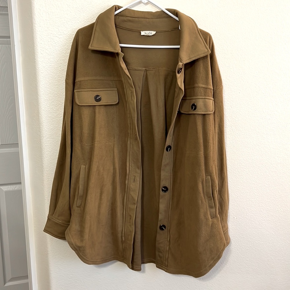 Oversized soft shacket